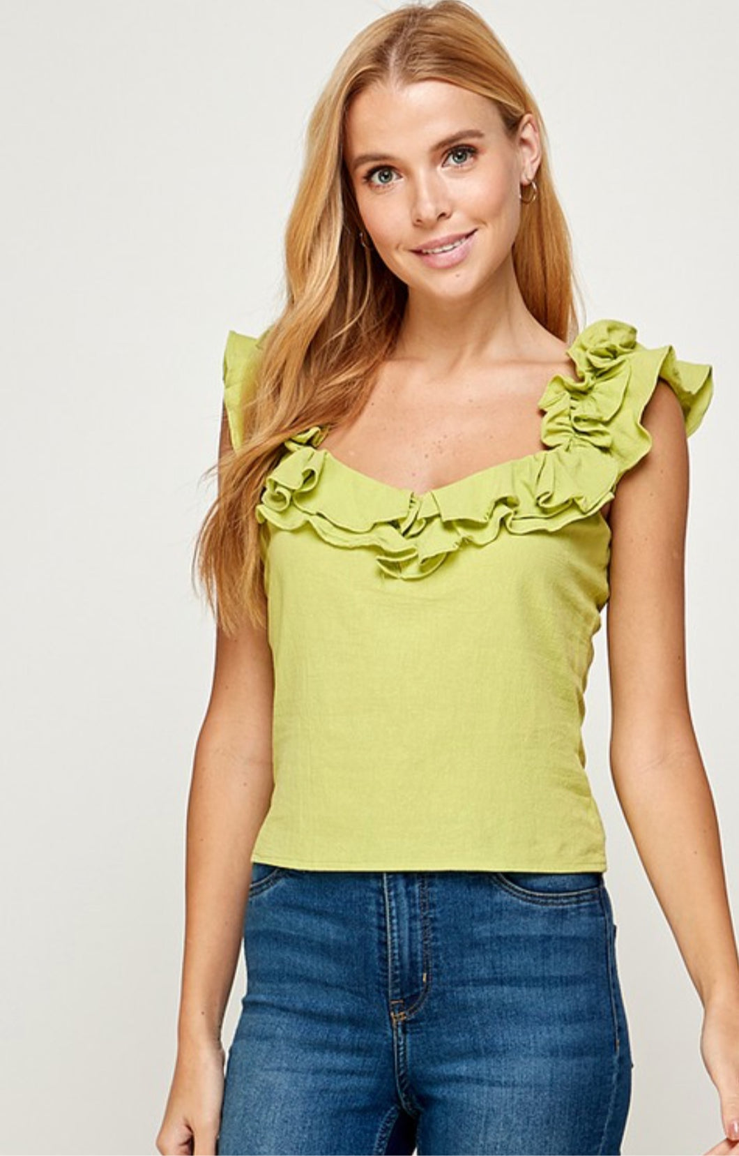 Ruffle Sleeve and Neck Top